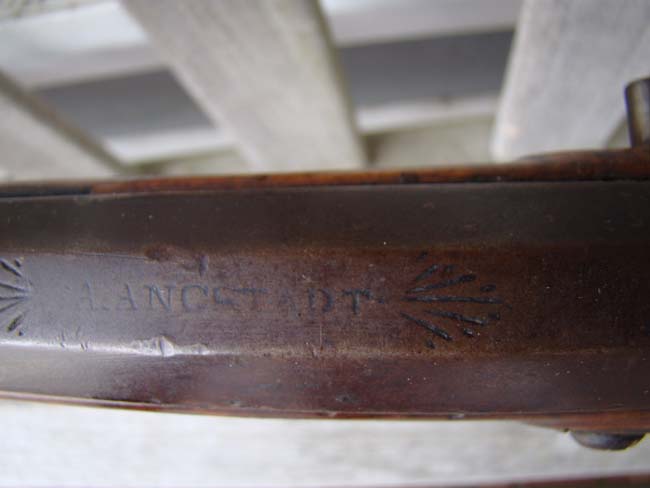 A Pennsylvania Tiger Maple Long Rifle with double set triggers made by Adam Angstadt of Berks County, PA., circa 1795-1805 — image 7